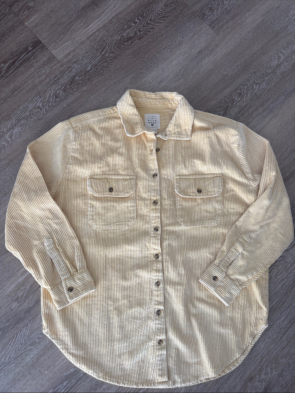 Billabong Women's Cream Corduroy Button-Down Shirt